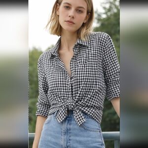 Esprit Black & White Gingham Button-Up Shirt 🤍🖤 | Classic Staple